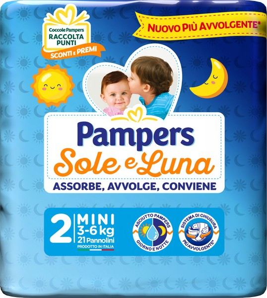 PAMPERS Sole&Luna - 21 pannolini Taglia 2 dai 3 ai 6 Kg