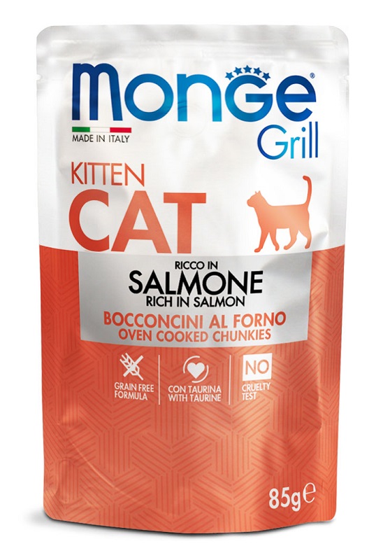 MONGE GRILL KITTEN SALMONE 85G