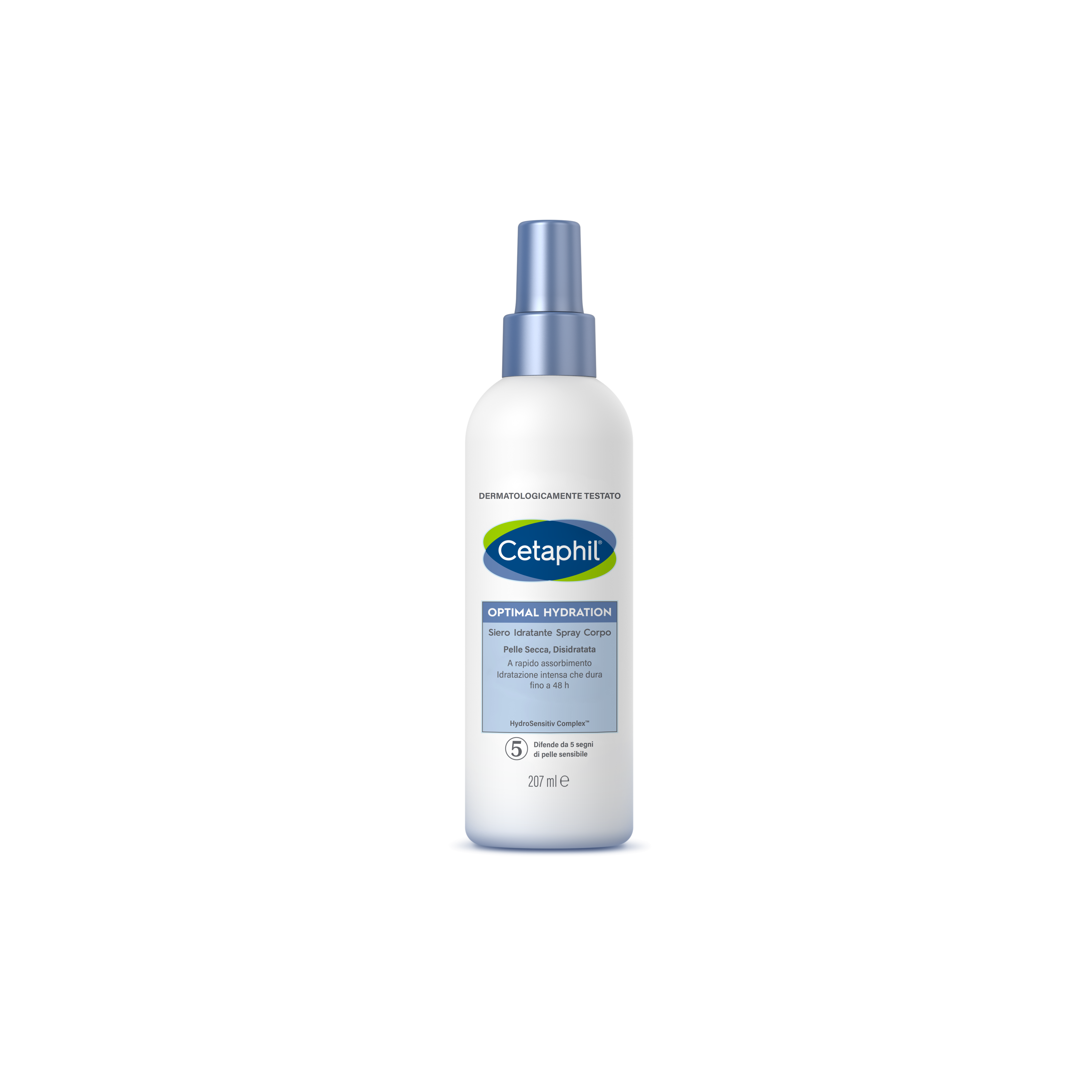 Cetaphil Optimal Hydration Siero Idratante Spray Corpo, per Pelle Secca e Sensibile, Idratazione Intensa per 48 Ore, Formato 207 ml