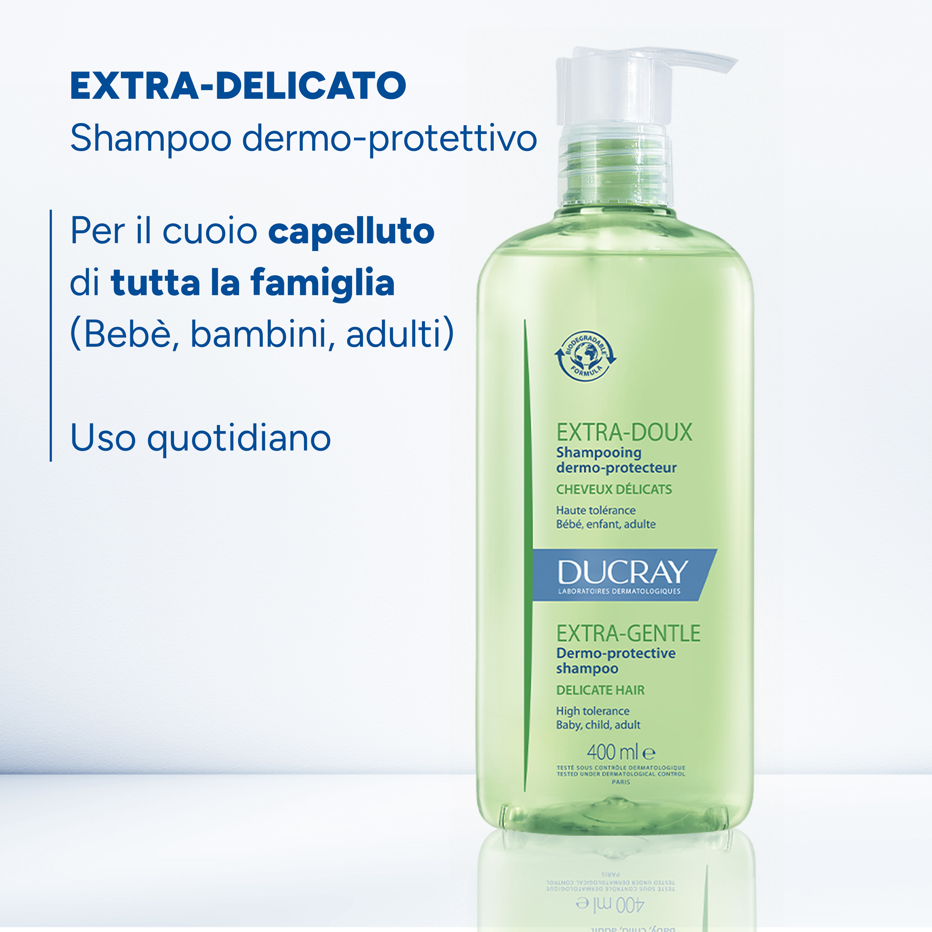 Ducray - Extra Delicato - Shampoo Dermo-Protettore Per Capelli Normali E Delicati 400 ml