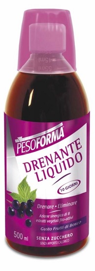 Pesoforma Drenante Liquido Gusto Frutti di bosco - Integratore per eliminazione liquidi in eccesso - 500 ml