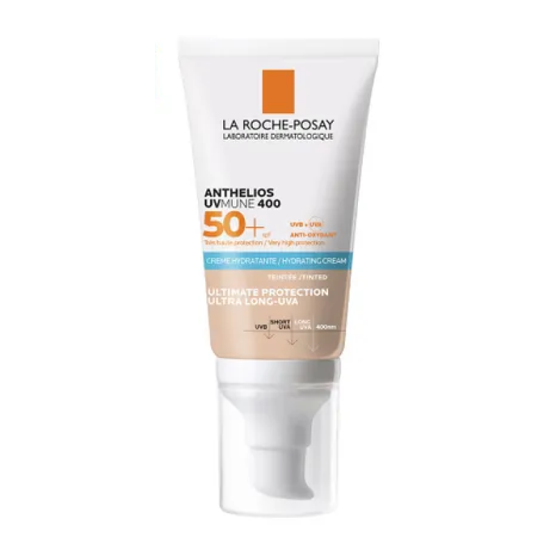La Roche-Posay Anthelios UVMUNE 400 Crema Idratante Colorata SPF 50+ 50ml. Protezione solare idratante.