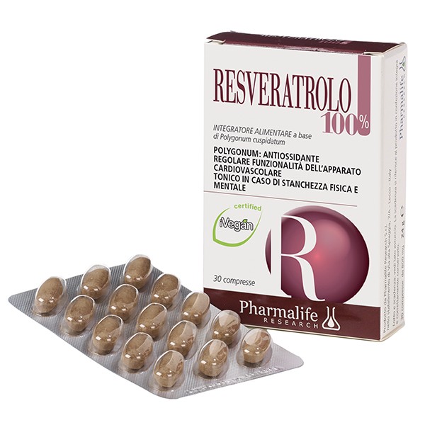 Resveratrolo 100% tonico cardioprotettivo 30 compresse