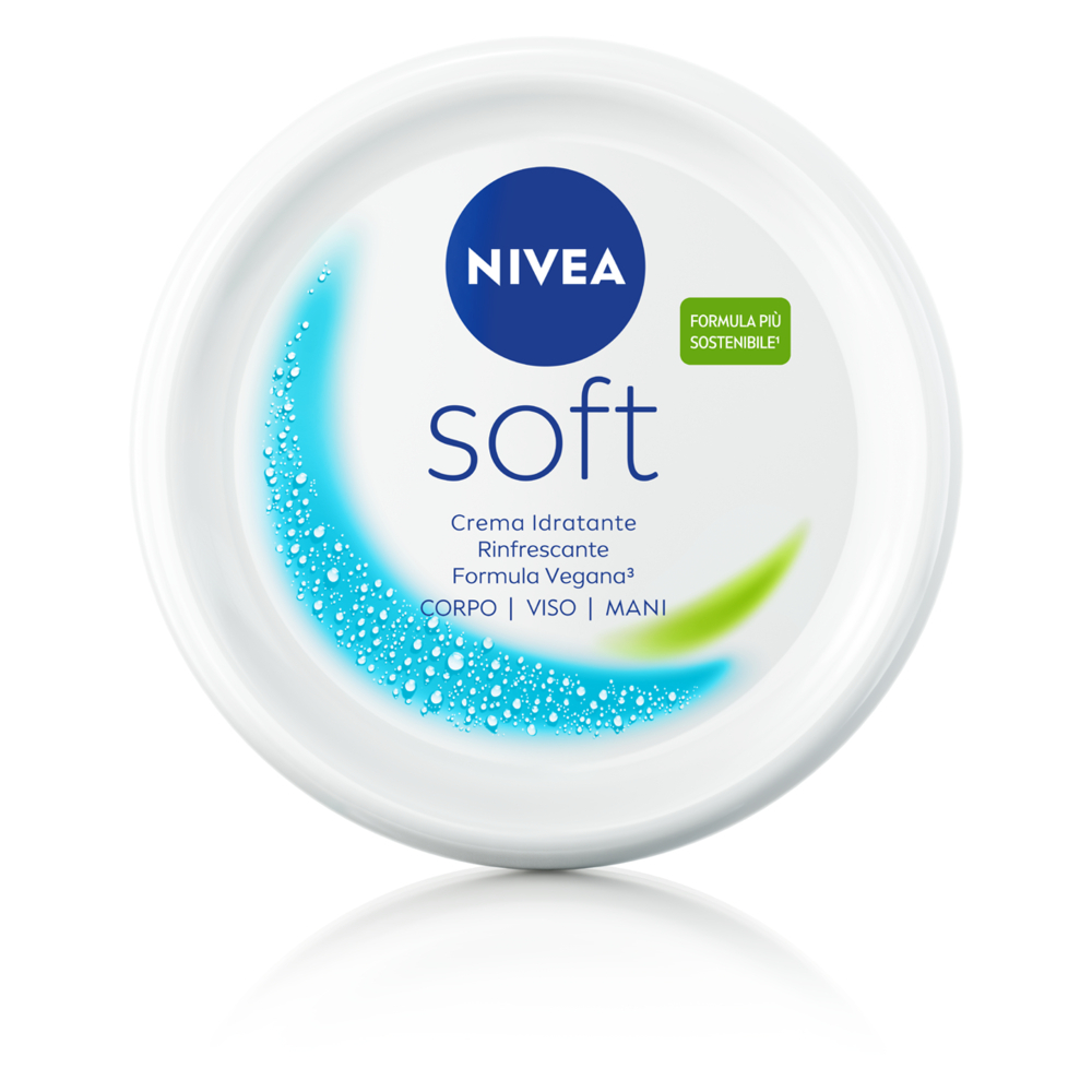 Nivea Soft 200 ml, Crema idratante corpo, viso mani multiuso con Vitamina E e Olio di Jojoba