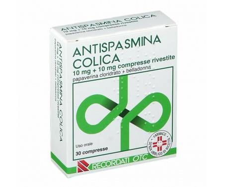 Antispasmina Colica 10mg + 10mg Papaverina Belladonna 30 Compresse Rivestite