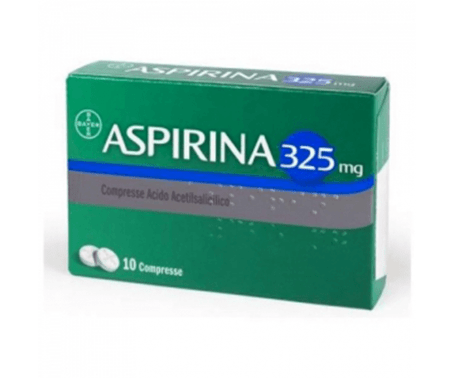 Aspirina 325mg Compresse, a base di Acido Acetilsalicilico, contro Sintomi di Febbre, Influenza e per Dolori Muscolari, Cervicali, Mal di Testa, Mal di Schiena, 10 Compresse