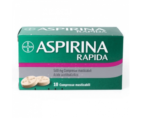 Aspirina Rapida 500 mg di Acido Acetilsalicilico - 10 Compresse Masticabili
