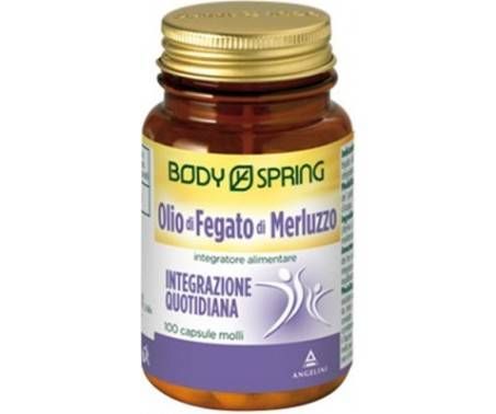 Body Spring Olio Di Fegato Di Merluzzo - Integratore per il colesterolo - 100 capsule