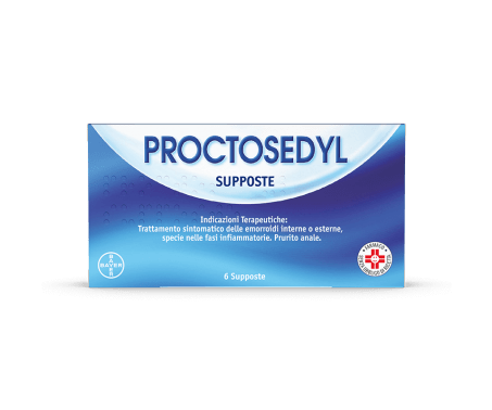 Proctosedyl Trattamento Sintomatico di Emorroidi Interne, Esterne e Ragadi Anali, Con Idrocortisone Acetato, 6 supposte