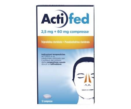 Actifed 2,5 mg 12 Compresse Congestione Nasale e Raffreddore