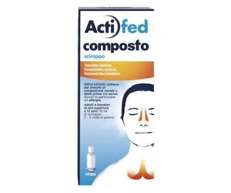 Actifed Composto 100 ml Sciroppo per Tosse Congestione Nasale e Allergia