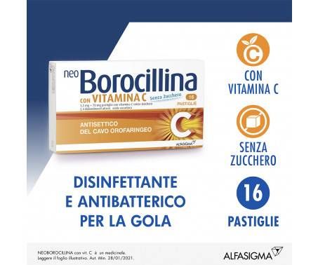Neoborocillina C Antisettico Orale 16 Pastiglie Senza Zucchero