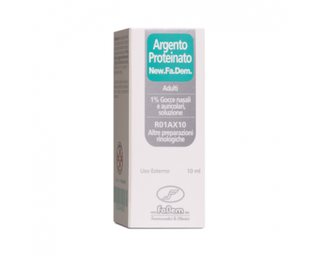 Argento Proteinato New Fadem 2% Gocce Nasali e Auricolari 10 ml