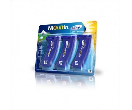 NiQuitin 1,5 mg Nicotina Mini Pastiglie Per Smettere di Fumare Gusto Menta 3 Astucci
