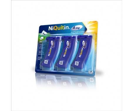 NiQuitin 4 mg Nicotina Mini Pastiglie Per Smettere di Fumare Gusto Menta 3 Astucci