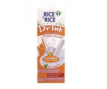 Rice&Rice Bevanda di Riso alla Vaniglia Biologica Senza Glutine Senza Lattosio Senza Zuccheri Aggiunti