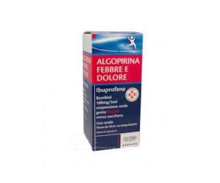 Algopirina Febbre e Dolore Bambini Ibuprofene Flacone 150 ml Fragola
