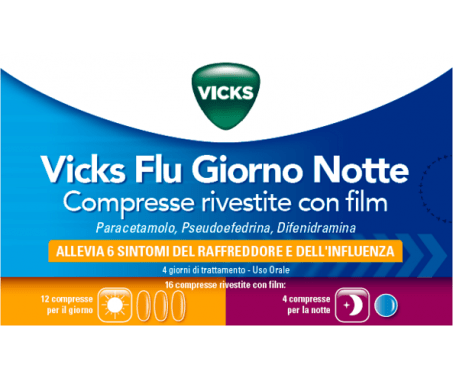 VICKS FLU GIORNO NOTTE*12+4CPR 