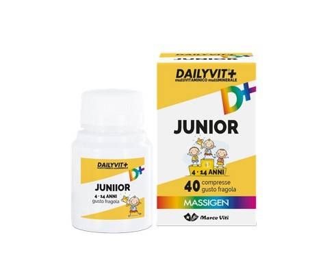 Massigen Dailyvit+ Junior Integratore Vitamine e Minerali Bambini 40 Compresse Masticabili
