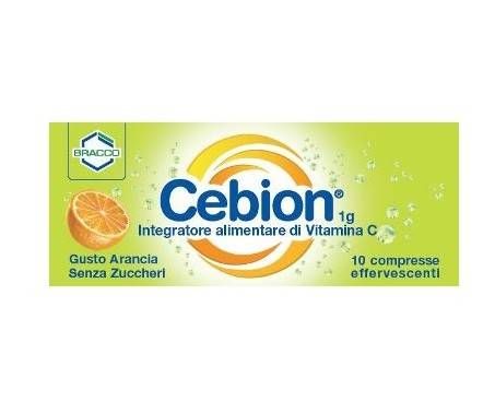 Cebion Effervescente Senza Zucchero - Integratore di Vitamina C - gusto arancia - 10 compresse