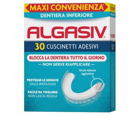Algasiv - Adesivo per protesi dentaria inferiore - 30 cuscinetti