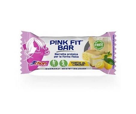 ProAction Pink Fit Bar Barretta proteica per la forma fisica gusto torta al limone 30g