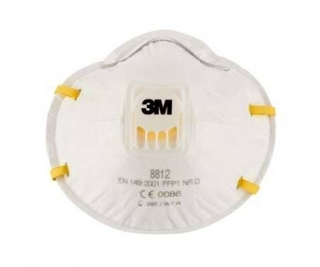 1 X 3M™ Mascherina 8812, FFP 1, con valvola - 3 m Respiratore - Marchio CE 0086 (EN 149:2001 + A1:2009 FFP1 NR D)