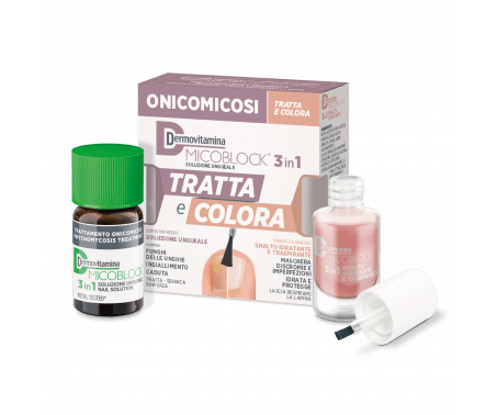 Dermovitamina Micoblock 3in1 Tratta e colora - Onicomicosi - Soluzione ungueale da 7 ml + smalto da 5 ml