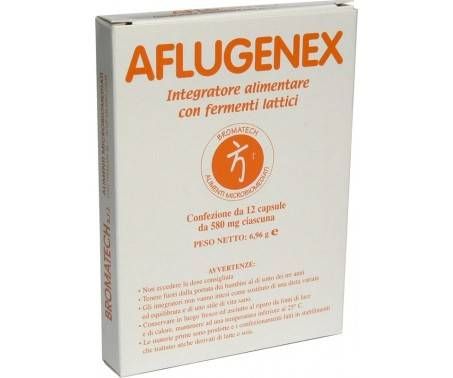 Aflugenex - Sistema Immunitario - Fermenti Lattici + vitamina C - 12 Capsule Nuovo Formato SCADENZA MARZO 2024