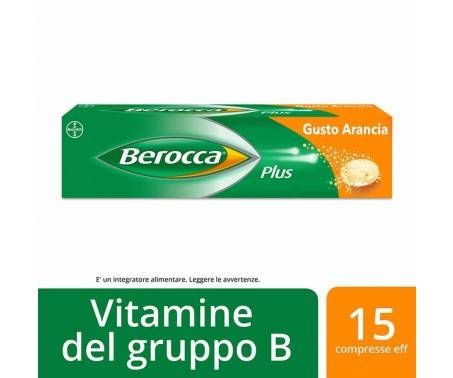 Berocca Plus - Integratore di Vitamine e Minerali - Gusto Arancia - 15 compresse effervescenti