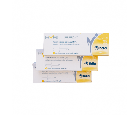 HYALUBRIX 3 siringhe Multipack Acido Ialuronico Sale Sodico 1,5% 2 ML 30 MG 30 mg/2 ml - Confezione Italiana Originale 