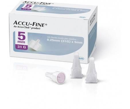 Accu-Fine Aghi Penna Per Insulina 5mm 31G 100 Pezzi