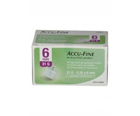 Accu-Fine Aghi Penna Per Insulina 6mm 31G 100 Pezzi