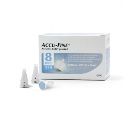 Accu-Fine Aghi Penna Per Insulina 8mm 30G 100 Pezzi