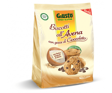 Giusto Senza Glutine Biscotti all'Avena Con Gocce di Cioccolato 250 g