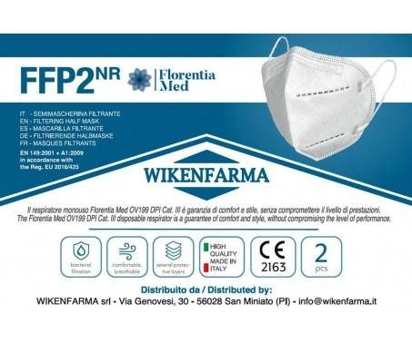 2 Mascherine Protettive FFP2 Made in Italy - WIKENFARMA FLORENTIA MED MASCHERINA ffp2 100% Italiana confezione da 2