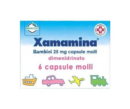 Xamamina Bambini 25 mg Dimenidrato Antiemetico 6 Capsule Molli