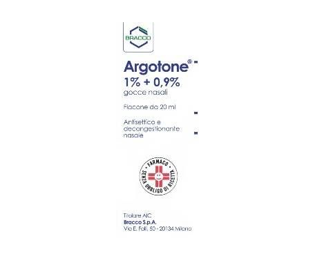 Argotone Rino Gocce Nasali 1%+0,9% Efedrina / Argento vitellinato Antisettico 20 ml