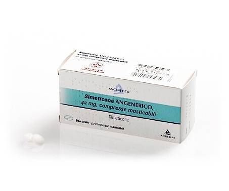Simeticone Angenerico Angelini - Gonfiore e Meteorismo - 50 compresse masticabili - 42 mg