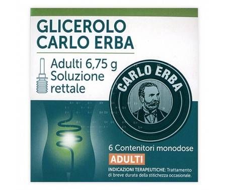 Glicerolo Carlo Erba - Adulti - 6,75 g Soluzione Rettale - 6 Clismi