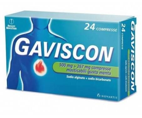 GAVISCON 24 compresse contro sintomi del reflusso gastroesofageo, bruciore e acidità di stomaco
