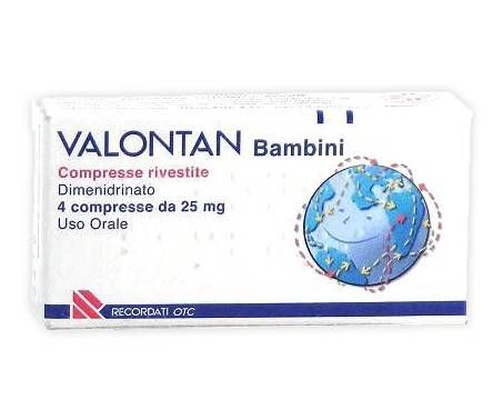 Valontan Bambini 25 mg Dimenidrinato 4 Compresse Rivestite