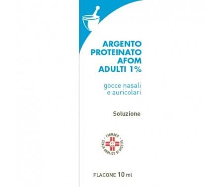 Argento Proteinato Afom 1% Adulti - Gocce nasali e auricolari - 10 mL