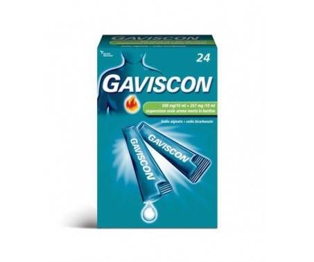 Gaviscon - Antiacido aroma menta - 24 bustine - 500 mg + 267 mg di Sodio Alginato