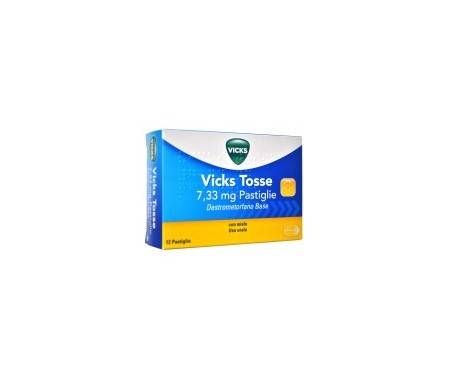 Vicks Tosse 7,33 mg Destrometorfano Miele 12 Pastiglie 
