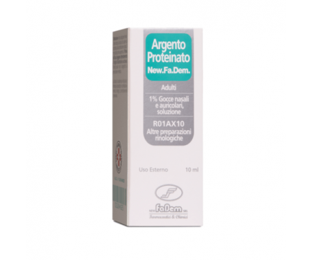 Argento Proteinato New Fadem 1% Gocce Nasali e Auricolari 10 ml