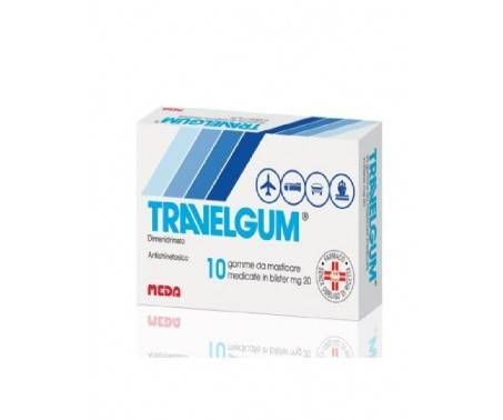Travelgum 20 mg - Antichinetosico per malessere da viaggio - 10 gomme masticabili