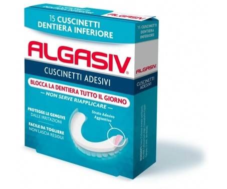 Algasiv - Adesivo per protesi dentaria inferiore - 15 cuscinetti