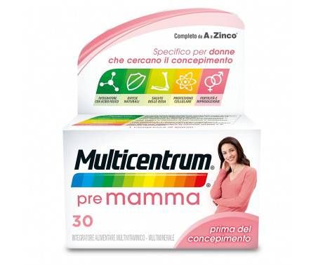 Multicentrum Pre-Mamma Integratore Alimentare Multivitaminico Multiminerale Pre Concepimento 30 Cpr