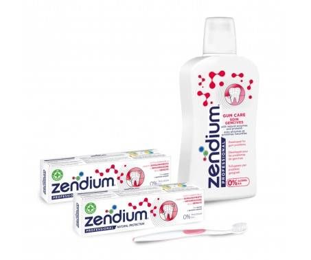 ZENDIUM KIT - Gengive infiammate o sanguinanti - Collutorio + Spazzolino + 2 dentifrici
